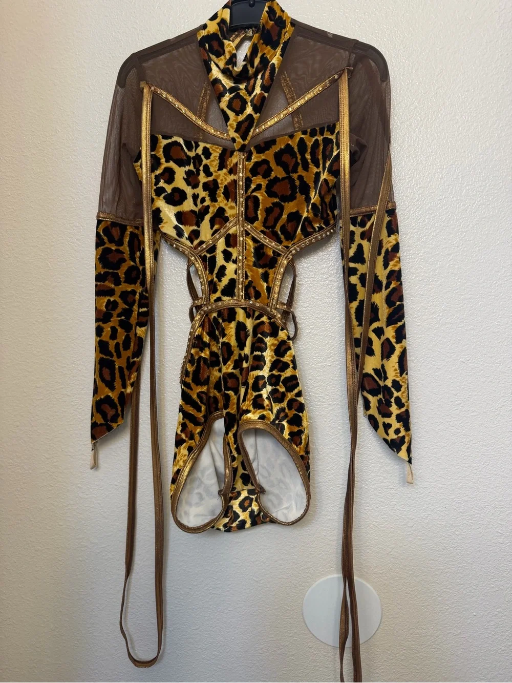 Velvet animal print dance costume 21113 FEARLESS print crystal contemporary SA